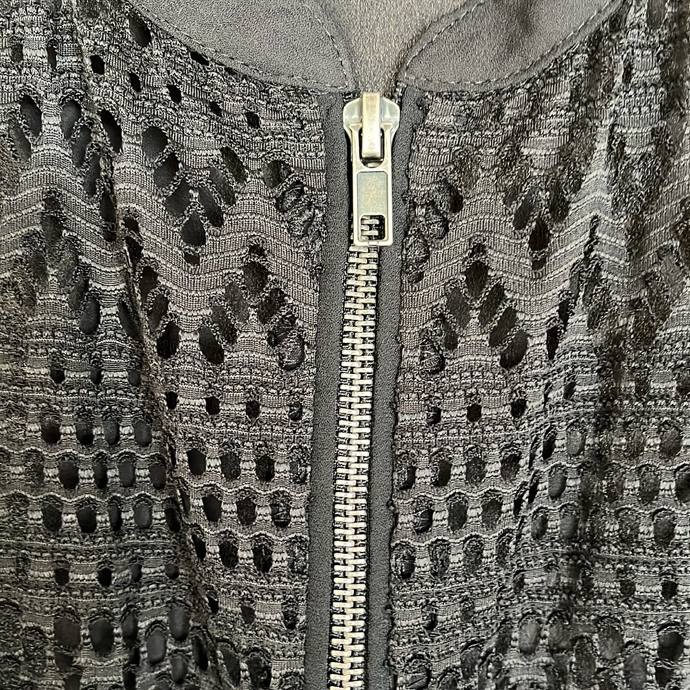 BCX Jacket Small Black Zip-Up Sheer Lace Formal - Picture 2 of 7
